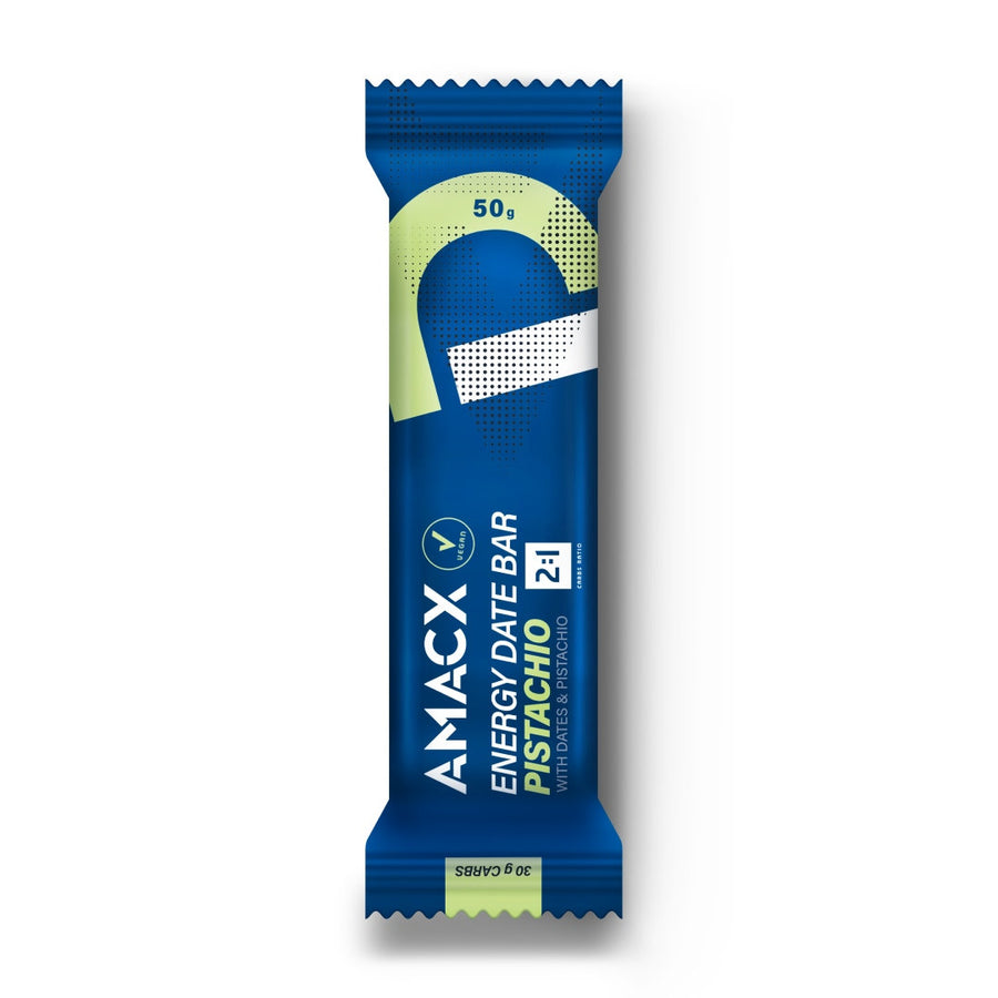 Barritas Energéticas Dátiles Amacx Energy Date Bar Pistacho Caja 12uds Azul