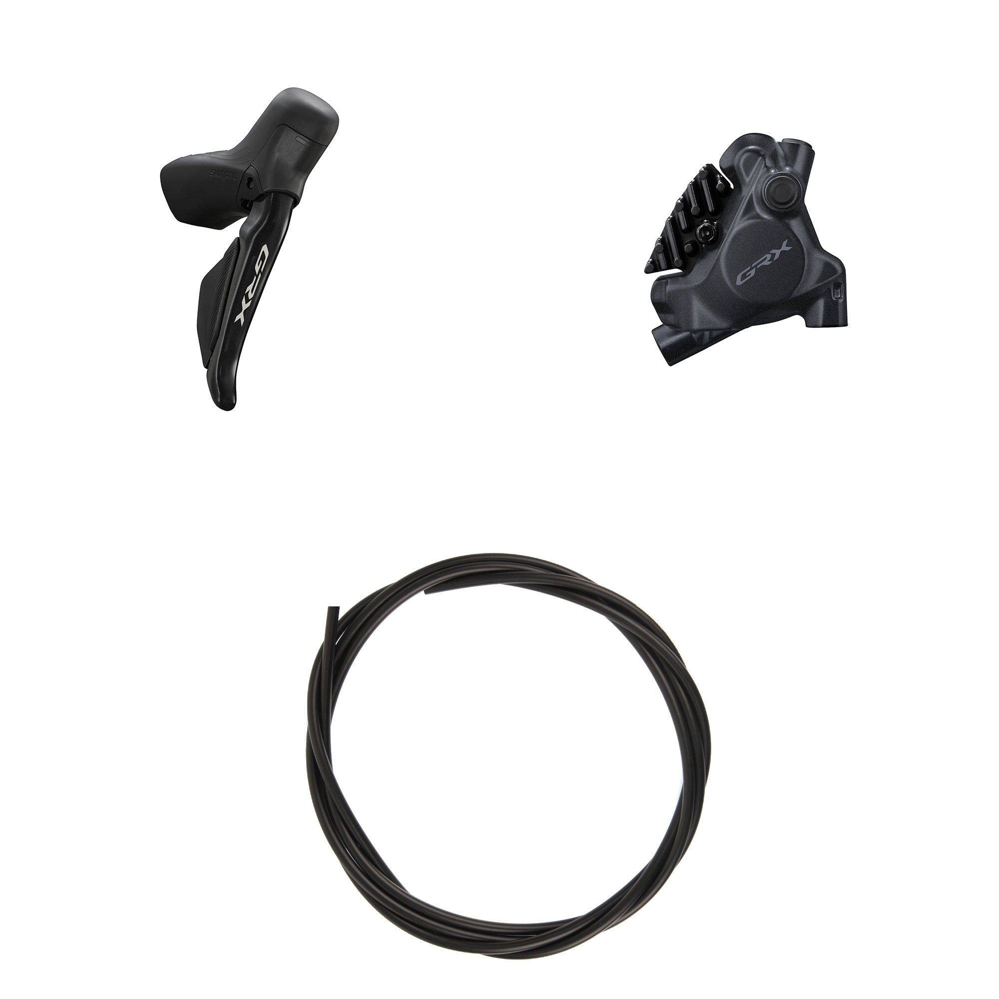 Kit Freno Disco Hidráulico Shimano GRX BR-RX410/ST-RX715 Trasero/Derecho Resina Aletas Sin Adaptador Latiguillo 1700mm Negro #2