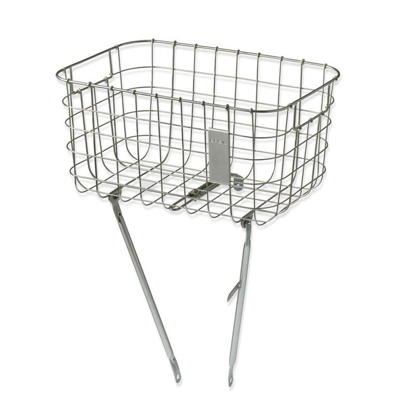 Cesta Delantera Basil Robin 27L 47x31x25cm Malla Acero Plata Soportes MĂĄx.10kg Gris