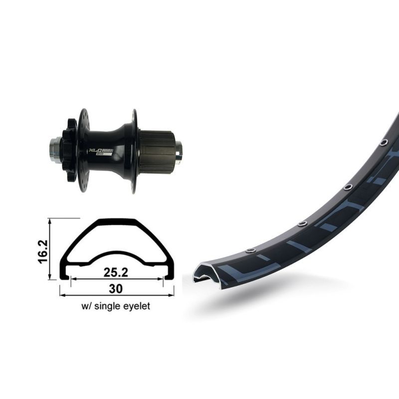 Rueda Trasera XLC Rodi Ready 25 Freno Disco 6 Agujeros 32 Radios 12x142mm 8/9/10v Negro