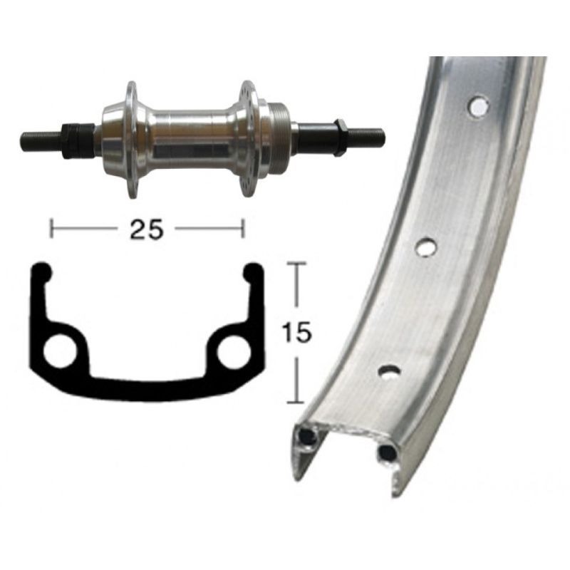 Rueda Trasera Winora Eje Macizo Tuerca 135mm 6/7v Plata Mate