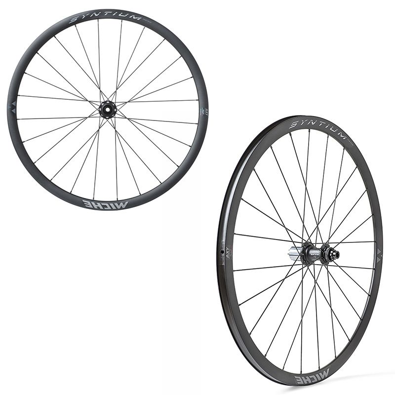 Juego Ruedas Miche Syntium Aero Freno Disco Center Lock Tubeless Ready Sram XDR Aluminio Negro