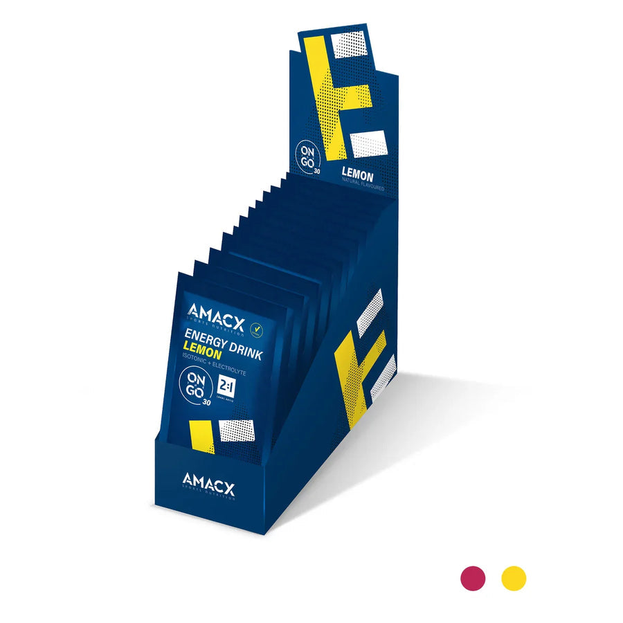 Bebida Energética Amacx Energy Drink On The Go Limón Caja 12uds Azul