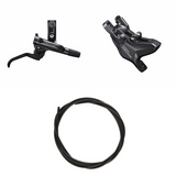 Hydraulic Disc Brake Kit Shimano Deore BR-M6100/BL-M6100 Rear/Right Resin Non-Finned/Adapter 1700mm Hose Black