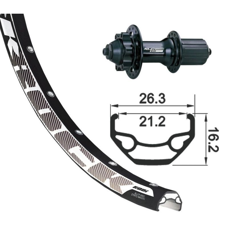 Rueda Trasera XLC Cierre Rápido Eje 135mm 6 Agujeros Negro
