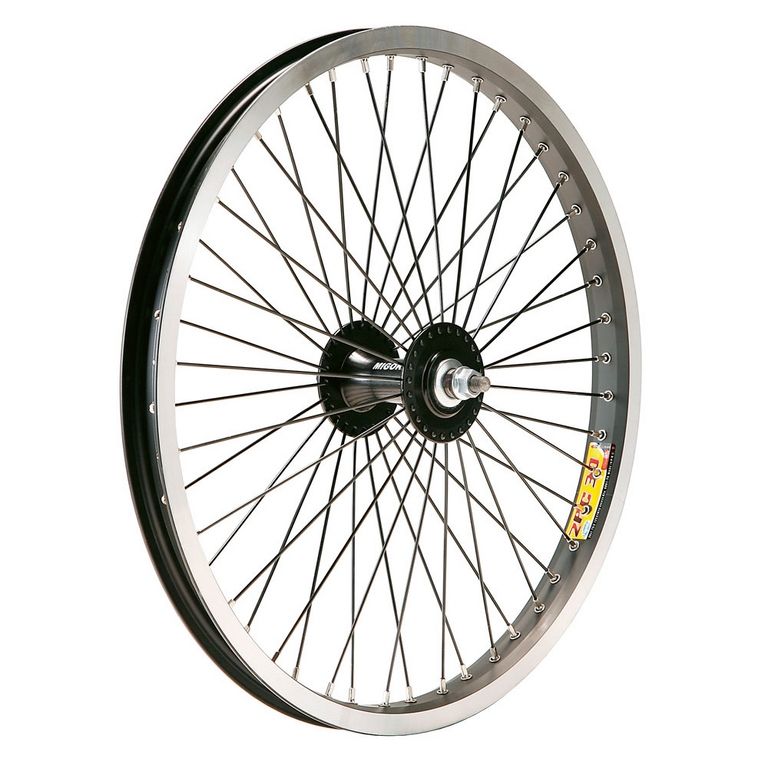 Rueda Delantera Gurpil BMX Carrete Aluminio 36 Radios Eje 9.5mm 20x2.125 Plata