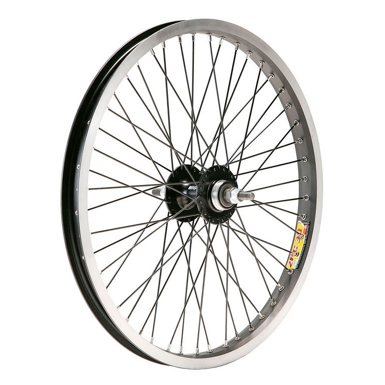 Rueda Trasera Gurpil BMX Carrete Aluminio 36 Radios Eje 9.5mm 20x2.125 Plata
