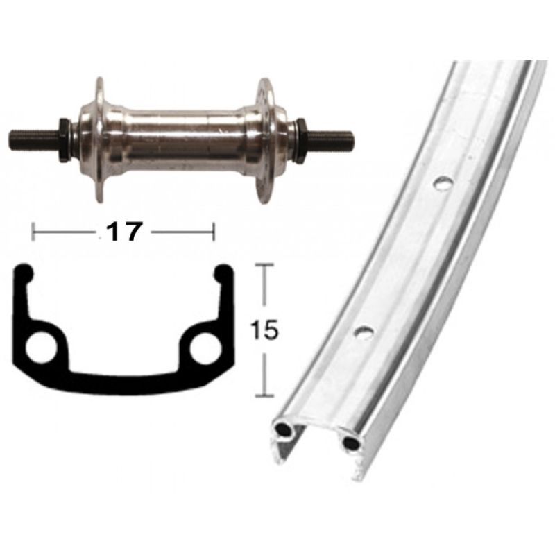 Rueda Delantera Winora 100mm Aluminio Plata Mate