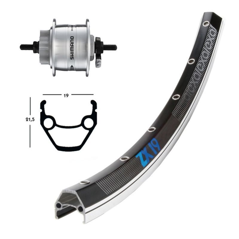 Rueda Delantera Winora Exal ZX19 Buje Dinamo Shimano DH3D32 Cierre Rápido 100mm Negro