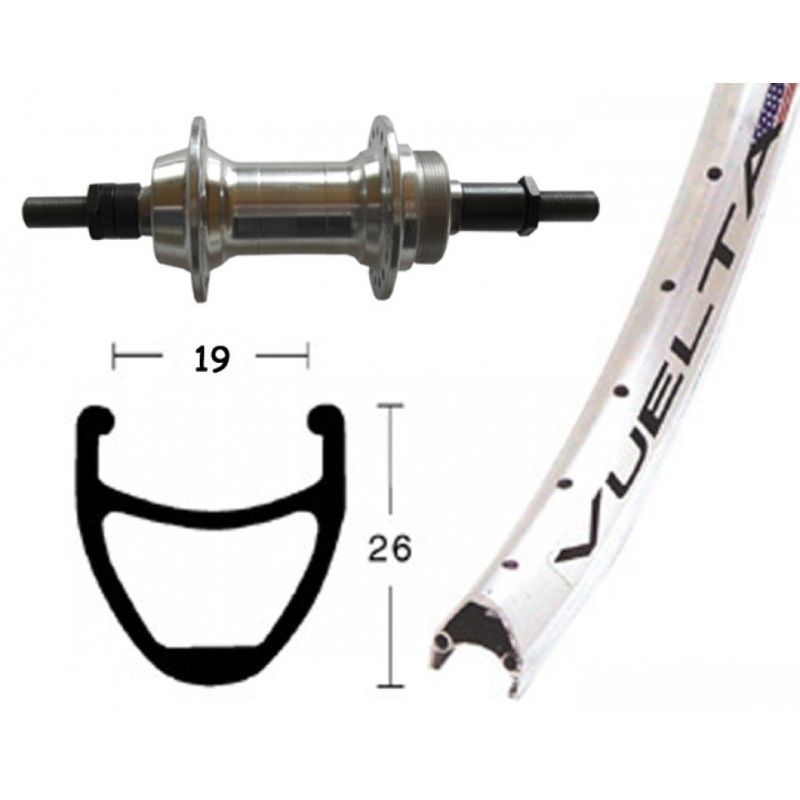 Rueda Trasera Winora Vuelta Airline 1 Eje Macizo 135mm 8/9v Plata Mate