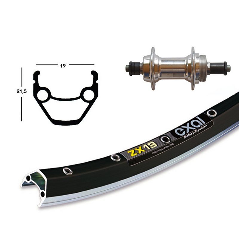 Rueda Trasera Winora Exal ZX19 Cierre Rápido 100mm 6/7v Negro/Plata