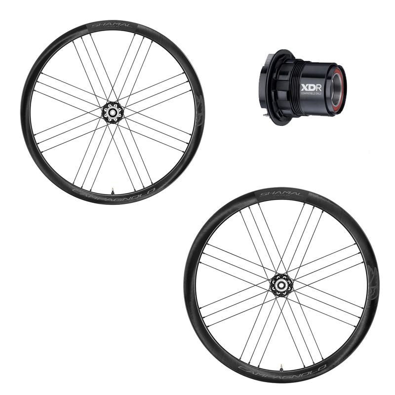 Juego Ruedas Campagnolo Shamal Carbon C21 2WF Freno Disco Tubeless Ready Sram XDR Negro Negro