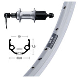 Rear Wheel Winora Ryde ZAC 19 Shimano Acera T3000 8s Aluminium Silver