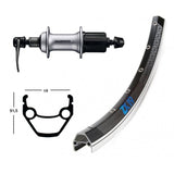 Rear Wheel Winora Exal ZX19 Quick Release Shimano Acera T3000 8s Aluminium Black/Silver