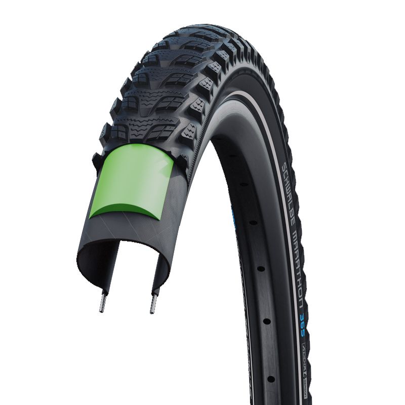 Cubierta Schwalbe Marathon 365 HS475 Performance GreenGuard Addix 4Season Rígida Negro Reflectante