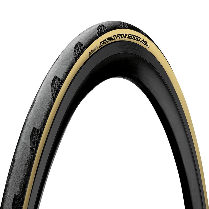 Cubierta Continental Grand Prix 5000 AllSeason Tubeless Ready Plegable Negro/Crema Reflectante