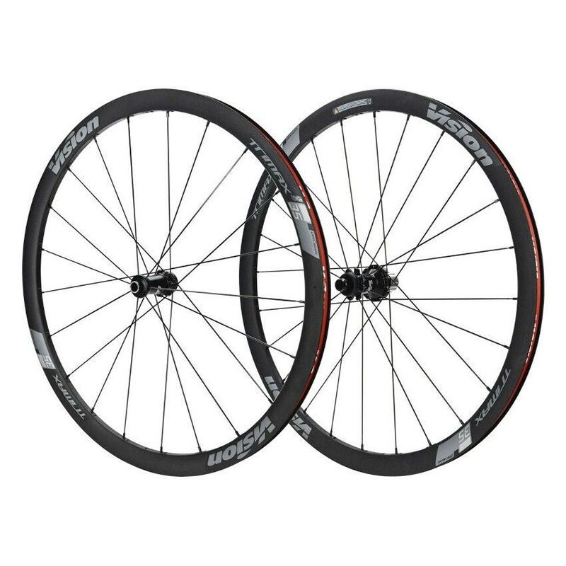 Juego Ruedas Vision Trimax 35 Freno Disco Center Lock Cubierta Tubeless Ready Shimano 10/11v Negro